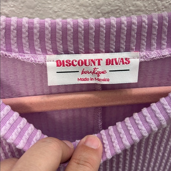 Purple Ribbed Knit Top - Picture 3 of 5